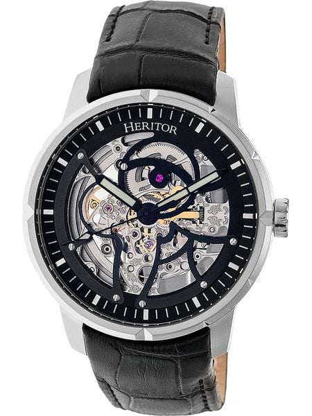 Heritor Zegarek automatyczny "Ryder" w kolorze srebrno-czarnym rozmiar: onesize. Czarne, analogowe zegarki męskie Heritor, ze stali. Za 543.99 zł.