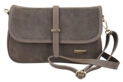 Zamszowa torebka damska Barberini's - Beżowa ciemna. Brązowe torebki klasyczne damskie Barberinis, bez wzorów, ze skóry, małe, zamszowe, bez dodatków. Za 242.99 zł.