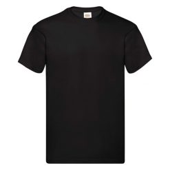 Czarna koszulka dla dorosłych Fruit Of The Loom Original T. Czarne t-shirty damskie Fruit of the Loom, xl, bez wzorów, z bawełny, bez kołnierzyka. Za 124.99 zł.