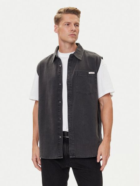 Calvin Klein Jeans Kamizelka LV04RC733G Czarny Regular Fit. Czarne kamizelki męskie Calvin Klein Jeans, m, z bawełny. Za 229.99 zł.