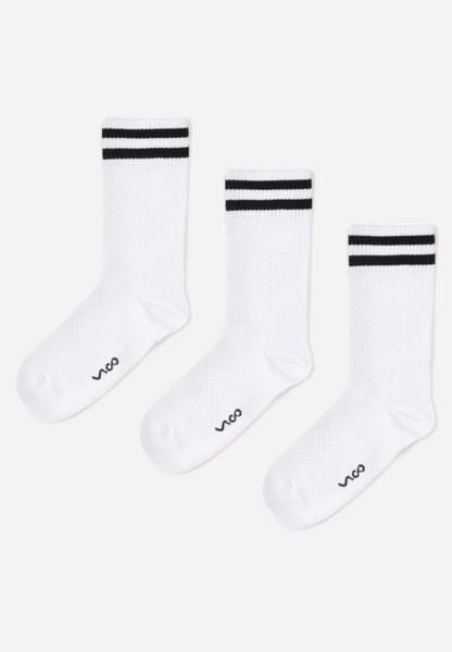 Białe 3-pack Skarpety Bawełną Długie z Paskami Iten. Białe skarpetki męskie Born2be, bez wzorów, z bawełny. Za 29.99 zł.