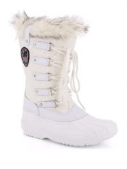 Kimberfeel Kozaki zimowe "Elsa" w kolorze białym rozmiar: 36. Białe kozaki damskie Kimberfeel, z materiału, bez obcasa. Za 152.99 zł.