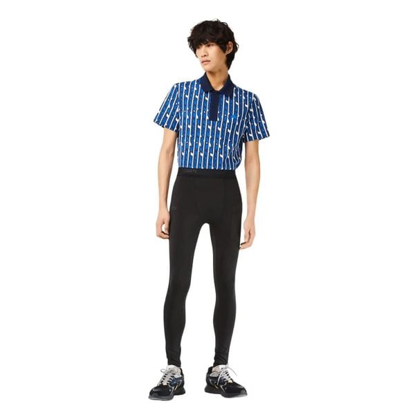 Legginsy męskie Lacoste sportowe treningowe getry czarne. Czarne spodnie sportowe męskie Lacoste, z dzianiny. Za 283.36 zł.