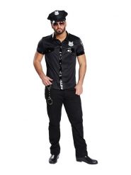 Rubie`s Koszula kostiumowa "Sexy policeman" w kolorze czarnym rozmiar: 58. Czarne koszule męskie s, z aplikacjami, bez kołnierzyka, bez ramiączek. Za 73.76 zł.