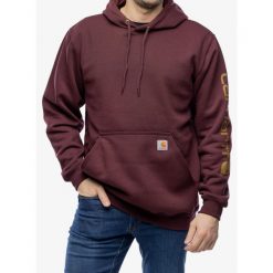 Bluza z kapturem męska Carhartt Sleeve Logo Hooded Sweatshirt. Czarne bluzy z kapturem męskie Carhartt, m. Za 277.99 zł.