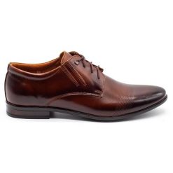 Olivier Buty wizytowe 481 brązowe. Brązowe buty wizytowe męskie z jeansu, bez zapięcia. Za 367.89 zł.
