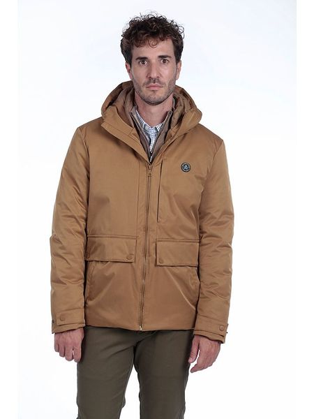 The Time of Bocha Parka w kolorze jasnobrązowym rozmiar: XXL. Brązowe parki męskie The Time of Bocha, xxl, z aplikacjami. Za 472.95 zł.