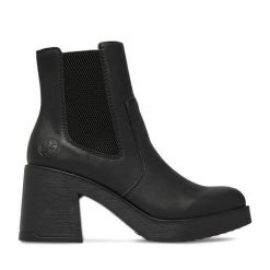 Botki Rieker. Czarne buty zimowe męskie Rieker, bez zapięcia. Za 369.99 zł.