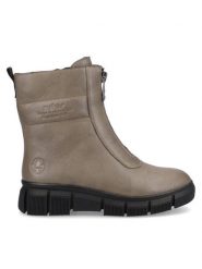 Rieker Botki X3452-24 Brązowy. Brązowe botki damskie Rieker, ze skóry, bez obcasa, na płaskiej podeszwie, bez zapięcia. Za 329.99 zł.