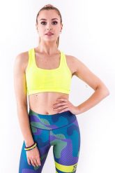Stanik do biegania damski 2skin LUMINES FLUO. Żółte biustonosze sportowe damskie 2SkIN, bez wzorów. Za 49.00 zł.