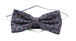 Mucha Granatowa z Białą Poszetką, Wzór Geometryczny, Elegancka, Męska -CHATTIER. Niebieskie krawaty i muchy męskie Chattier, bez wzorów, z poliesteru, eleganckie. Za 59.00 zł.