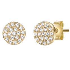 Glanzstücke München Srebrne kolczyki sztyfty Krąg srebro wysokiej próby Cyrkonia żółte złoto Kolczyki 1 ct Damski. Szare kolczyki damskie Glanzstücke München, z cyrkonią, pozłacane, na sztyftcie. Za 199.99 zł.