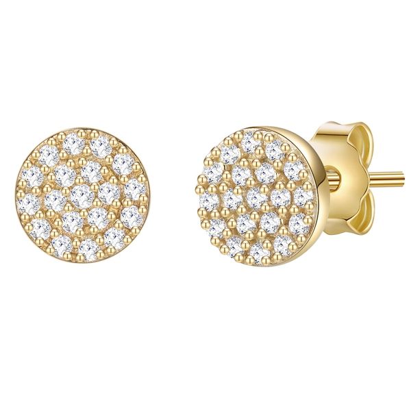 Glanzstücke München Srebrne kolczyki sztyfty Krąg srebro wysokiej próby Cyrkonia żółte złoto Kolczyki 1 ct Damski. Szare kolczyki damskie Glanzstücke München, z cyrkonią, pozłacane, na sztyftcie. Za 199.99 zł.