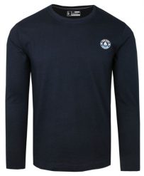 Koszulka z Długim Rękawem (Longsleeve) - Pako Jeans - Napis Na Rękawie - Granat. Niebieskie koszulki męskie z długim rękawem Pako Jeans, l, z bawełny. Za 145.00 zł.
