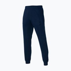 Spodnie piłkarskie męskie Mizuno Sergio Ramos Track. Niebieskie spodnie materiałowe męskie Mizuno, bez wzorów, sportowe. Za 299.99 zł.