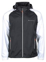 Peak Mountain Kurtka przeciwwiatrowa "Cabrest" w kolorze biało-czarnym rozmiar: L. Białe kurtki outdoor męskie Peak Mountain, l, bez wzorów, z materiału, bez kaptura. Za 130.99 zł.