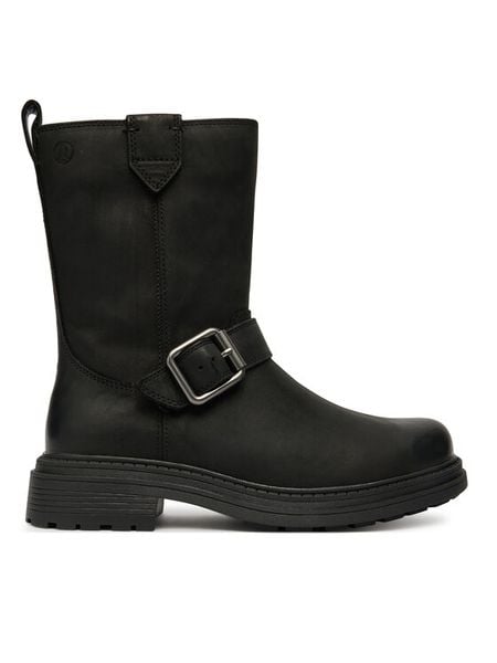 Clarks Botki Orinoco3 Bay 26183923 Czarny. Czarne botki damskie Clarks, ze skóry, bez obcasa, na płaskiej podeszwie, bez zapięcia. Za 609.99 zł.