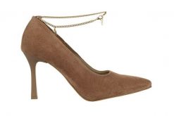 Czółenka Bayla-159 4971 022-P Beż Lico 159191, Skóra naturalna - 38. Brązowe czółenka damskie Bayla, bez wzorów, ze skóry, bez obcasa, na obcasie. W wyprzedaży za 314.10 zł.