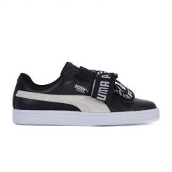 Buty do chodzenia damskie Puma Basket Heart Safari DE. Czarne buty sportowe na co dzień damskie Puma, bez wzorów, z materiału, trekkingowe. Za 185.00 zł.