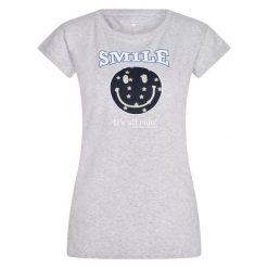 Koszulka damska Imperial Riding Smiley Stars. Szare t-shirty damskie IMPERIAL RIDING, bez wzorów, bez kołnierzyka. Za 147.50 zł.