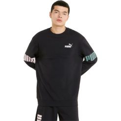 Bluza męska Puma Power. Czarne bluzy bez kaptura męskie Puma, bez wzorów, z bawełny, sportowe, bez kołnierzyka, bez ramiączek. Za 290.00 zł.