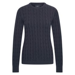 Sweter damski HV Polo Tally. Niebieskie swetry klasyczne damskie HV POLO, na zimę, bez kołnierzyka. W wyprzedaży za 348.50 zł.