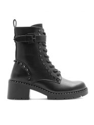 Jenny Fairy Trzewiki ADA H60129-1 Czarny. Czarne botki damskie Jenny Fairy, z syntetyku, bez obcasa, na słupku, bez zapięcia. Za 179.99 zł.