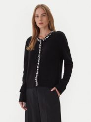 KAOS Sweter RI1KT018 0001 Czarny Regular Fit. Czarne swetry klasyczne damskie KAOS, l, z wełny, bez kołnierzyka. Za 749.99 zł.