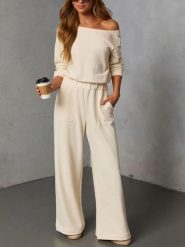 LA Angels 2-częściowy zestaw w kolorze kremowym rozmiar: M. Brązowe spodnie dresowe damskie LA Angels, m, bez wzorów, z dresówki. Za 209.33 zł.