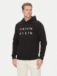 Calvin Klein Bluza Enlarged Logo K10K114261 Czarny Regular Fit. Czarne bluzy bez kaptura męskie CALVIN KLEIN, m, z bawełny. Za 279.99 zł.