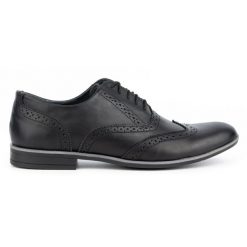 Olivier Buty wizytowe skórzane Brogsy 306GT czarne. Czarne buty wizytowe męskie ze skóry, bez zapięcia. Za 319.69 zł.