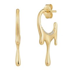 Glanzstücke München Kolczyki z Srebro wysokiej próby w Żółte złoto 1 ct Damski. Żółte kolczyki damskie Glanzstücke München, z cyrkonią, pozłacane, na sztyftcie. Za 169.99 zł.