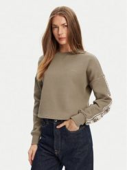 Guess Bluza V3BQ16 KB3P2 Brązowy Regular Fit. Brązowe bluzy bez kaptura damskie Guess, l, z bawełny. Za 229.99 zł.