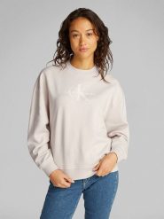 CALVIN KLEIN JEANS Bluza w kolorze kremowym rozmiar: L. Brązowe bluzy bez kaptura damskie Calvin Klein Jeans, l, z bawełny. Za 215.21 zł.