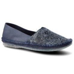 Granatowe Baleriny Maciejka Modne Damskie Półbuty. Niebieskie baleriny damskie Maciejka, bez wzorów, ze skóry, eleganckie, bez obcasa. Za 199.00 zł.