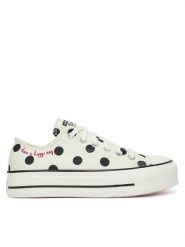 Converse Trampki Chuck Taylor All Star Lift Platform Polka Dots A10689C Beżowy. Brązowe trampki i tenisówki damskie Converse, bez wzorów, z materiału. Za 289.99 zł.