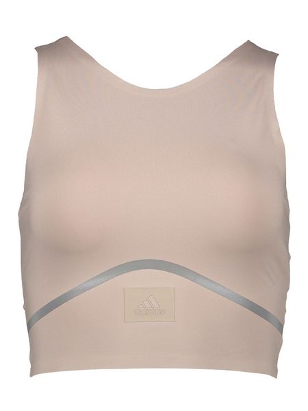 Adidas Top sportowy w kolorze beżowym rozmiar: M. Brązowe topy damskie Adidas, m, bez wzorów, bez ramiączek. Za 117.45 zł.
