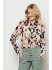 &Co Woman Bluzka "Alix" w kolorze kremowo-niebieskim rozmiar: XXL. Brązowe bluzki damskie &Co Woman, xxl, bez wzorów, z wiskozy, bez kołnierzyka, bez ramiączek. Za 153.71 zł.