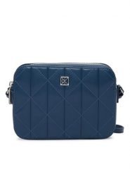 Calvin Klein Torebka Quilted Double Zip Camera Bag LV04F3328G Niebieski. Niebieskie listonoszki damskie CALVIN KLEIN, bez wzorów, ze skóry, bez dodatków. Za 449.99 zł.