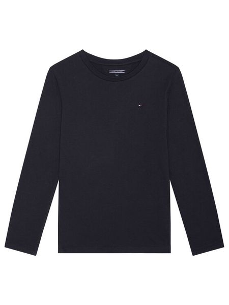 Tommy Hilfiger Bluzka KB0KB04141 D Granatowy Long Sleeve. Niebieskie t-shirty chłopięce Tommy Hilfiger, bez wzorów, z bawełny, bez ramiączek. Za 89.99 zł.