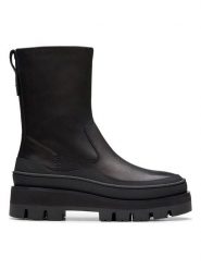 Clarks Skórzane botki "Orianna 2 Rise" w kolorze czarnym rozmiar: 37. Czarne botki damskie Clarks, bez obcasa, bez zapięcia. Za 356.61 zł.