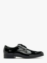 Czarne lakierowane półbuty męskie. Czarne buty wizytowe męskie Ryłko, z lakierowanej skóry, bez zapięcia. Za 399.99 zł.