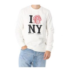 Bluza dresowa męska Element I Heart Crew ocieplana. Białe bluzy bez kaptura męskie Element, l, z bawełny. Za 186.00 zł.