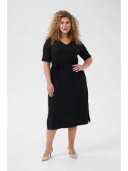 KAFFE curve Sukienka "Civena" w kolorze czarnym rozmiar: M. Czarne sukienki damskie KAFFE curve, na co dzień, m, bez wzorów, bez kołnierzyka, bez ramiączek, midi, proste. Za 104.99 zł.