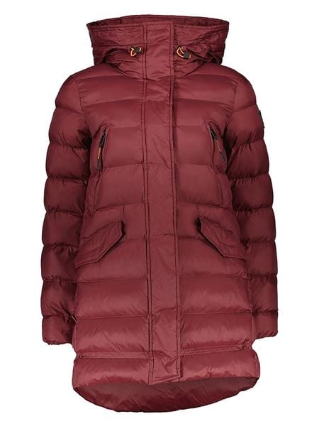 DEKKER Płaszcz pikowany w kolorze bordowym rozmiar: 38. Czerwone płaszcze damskie DEKKER, z aplikacjami, ze skóry. Za 226.24 zł.