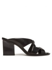 Max Mara Klapki Doublewedge 2514521112600 Czarny. Czarne klapki damskie Max Mara, bez wzorów, ze skóry, bez obcasa. Za 2,649.00 zł.