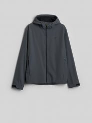 4F Kurtka softshell wiatroodporna membrana 5000 męska - szara 3XL. Szare kurtki outdoor męskie 4f, m, bez wzorów, z materiału, bez kaptura. Za 299.99 zł.