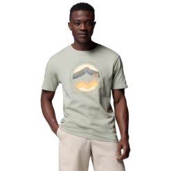 T-shirt sportowy z krótkim rękawem męski Path Lake II Graphic Tee. Zielone t-shirty męskie Columbia, m, bez wzorów, z bawełny, bez kołnierzyka. Za 99.99 zł.