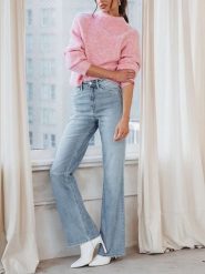 Milan Kiss Sweter w kolorze jasnoróżowym rozmiar: S. Różowe golfy damskie Milan Kiss, s, bez wzorów, ze splotem, bez ramiączek. Za 178.79 zł.