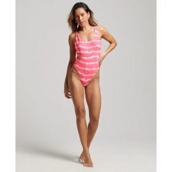 Damski jednoczęściowy kostium kąpielowy Superdry Code Tie & Dye. Czerwone stroje jednoczęściowe damskie Superdry., s, bez wzorów. Za 259.25 zł.